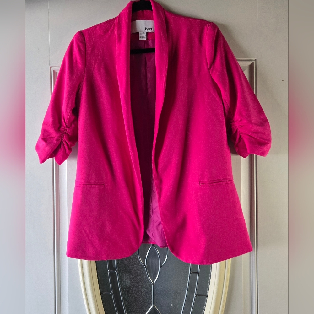 Bar III Women's Fuchsia‎ Blazer ¾ Sleeves-Small